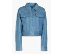 Coated leather jacket - Blue