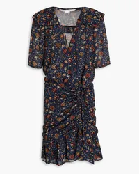 Veronica Beard Dakota floral-print crepe de chine mini wrap dress - Multicolor Multicolor