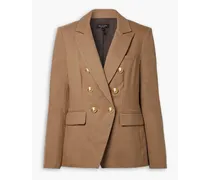 Preston double-breasted wool-blend twill blazer - Brown