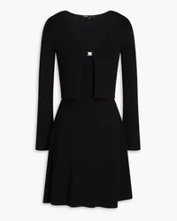 Maje Ribbed-knit mini dress - Black Black