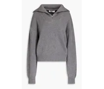 Tiphanie merino wool half-zip sweater - Gray