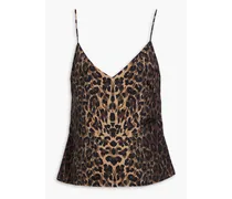 Leopard-print silk-satin camisole - Animal print