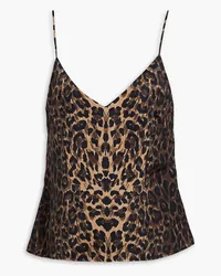 GALVAN Leopard-print silk-satin camisole - Animal print Animal