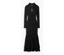 Tiered ribbed cotton maxi dress - Black