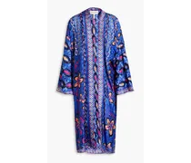 Juniper printed jacquard robe - Blue