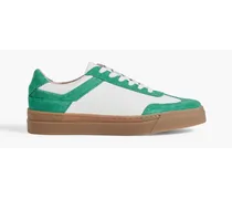 Gina pebbled-leather and suede sneakers - Green