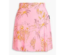 Floral-print woven mini skirt - Pink