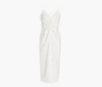 Melby twisted crepe midi dress - White