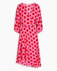 Diane von Furstenberg Wrap-effect printed crepe de chine midi dress - Pink Pink