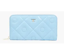 Quilted leather wallet - Blue