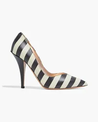 Valentino Garavani Striped leather pumps - White White