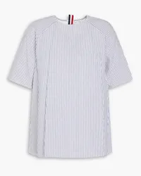 Thom Browne Striped cotton-seersucker top - Blue Blue