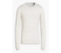 Gesso mesh-paneled silk jersey T-shirt - White