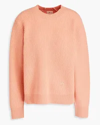 Tory Burch Embroidered ribbed wool sweater - Orange Orange