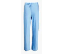 Satin straight-leg pants - Blue