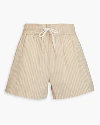 Frame Denim Striped cotton-blend poplin shorts - Neutral Neutral