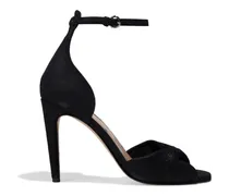 Twisted metallic suede sandals - Black