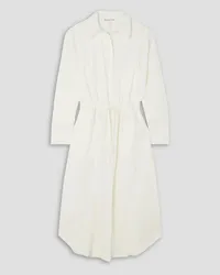 APIECE APART Molto belted gathered cotton-poplin midi shirt dress - White White