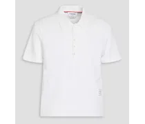 Cotton-piqué and jersey polo shirt - White