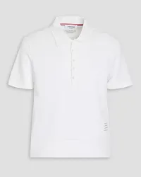 Thom Browne Cotton-piqué and jersey polo shirt - White White