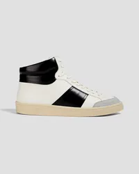 Sandro Suede-trimmed leather high-top sneakers - White White