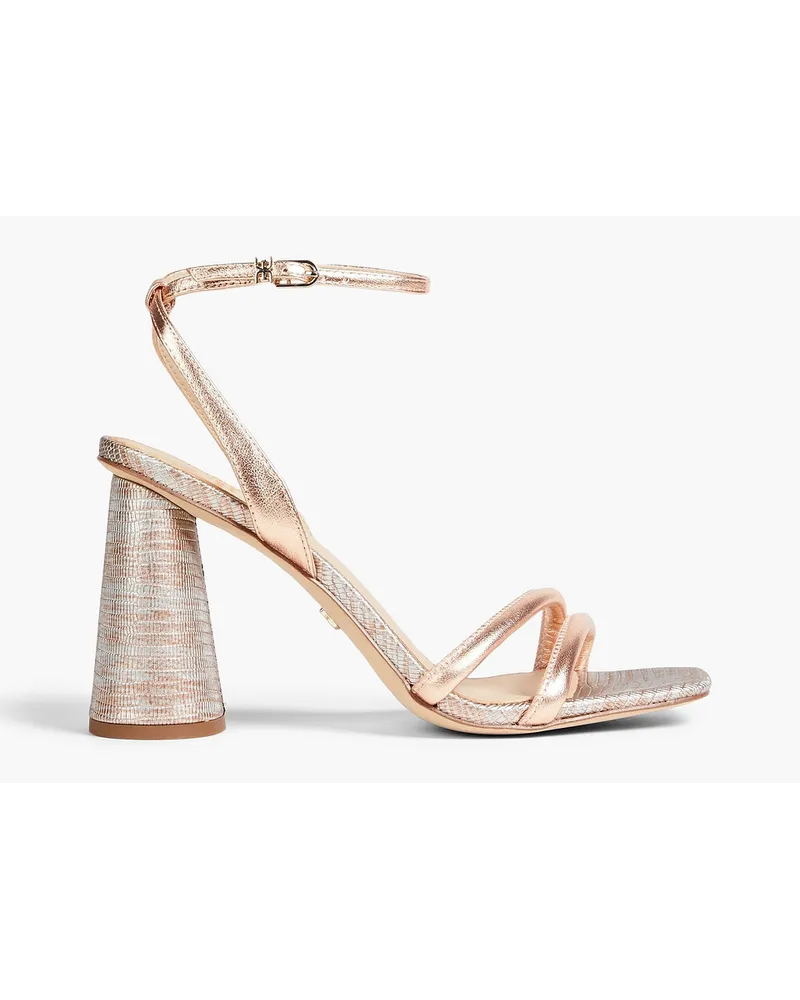 Sam Edelman Kia metallic lizard-effect leather sandals - Metallic Metallic