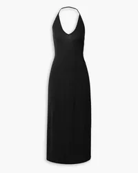 KHAITE Raysha cotton-blend jersey halterneck midi dress - Black Black