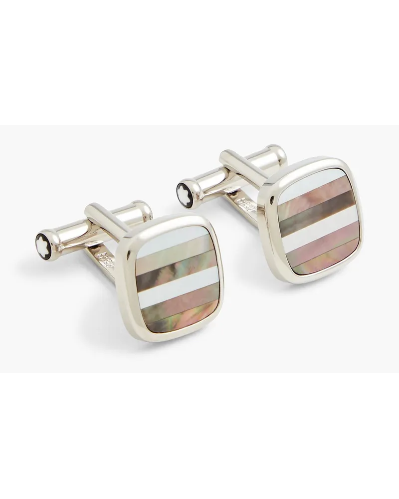 Montblanc Stainless steel mother-of-pearl cufflinks - Metallic Metallic