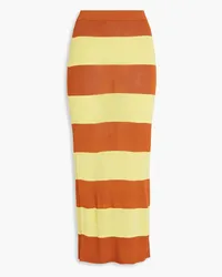 Zimmermann Striped knitted midi skirt - Yellow Yellow