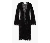 Kwamie cotton-blend crocheted lace coverup - Black