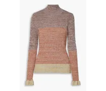 Violette striped ribbed-knit turtleneck sweater - Pink
