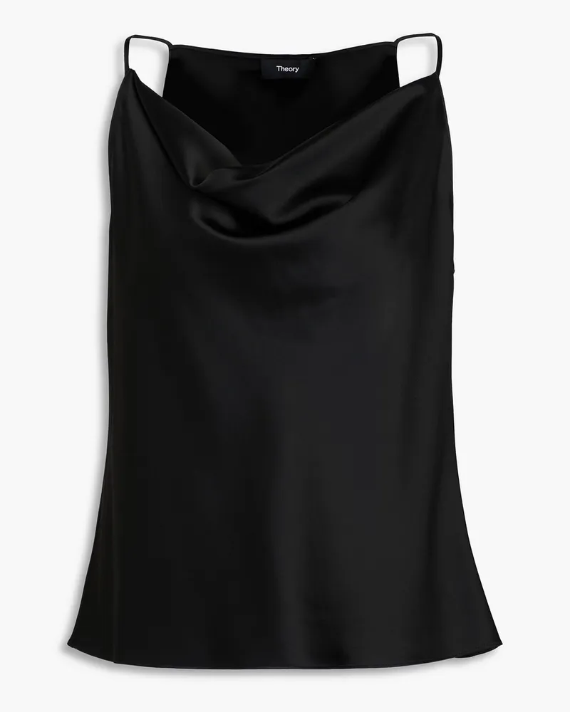 Theory Draped satin camisole - Black Black