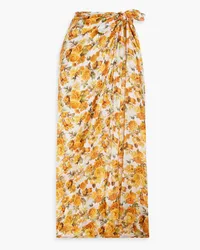 Onia Floral-print cotton-voile pareo - Orange Orange