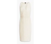 Pleated crepe dress - White