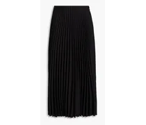 Pleated satin-crepe skirt - Black