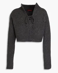 Altuzarra Cropped ribbed merino wool-blend cardigan - Gray Gray