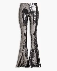 16ARLINGTON Koro sequined mesh flared pants - Gray Gray