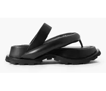Padded leather sandals - Black