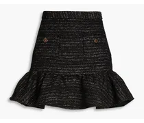 Gathered metallic woven mini skirt - Black