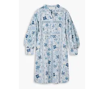 Caravan floral-jacquard mini dress - Blue