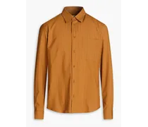 Pinstriped woven shirt - Brown