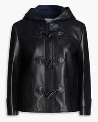 RED Valentino Leather hooded jacket - Blue Blue