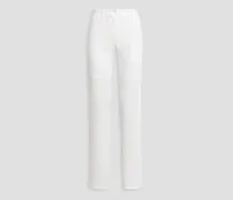 Linen straight-leg pants - White