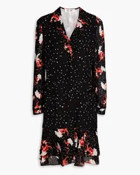 Diane von Furstenberg Luciano printed crepe and georgette dress - Black Black