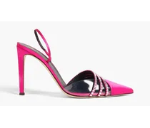 Audrine embellished satin and PVC slingback pumps - Pink