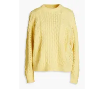 Secas cable-knit wool and cashmere-blend sweater - Yellow