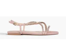 Embellished suede sandals - Pink