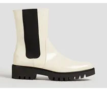 Patent-leather chelsea boots - White