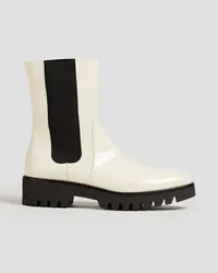 Theory Patent-leather chelsea boots - White White