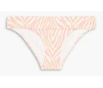 Palermo zebra-print stretch-jacquard low-rise bikini briefs - Animal print